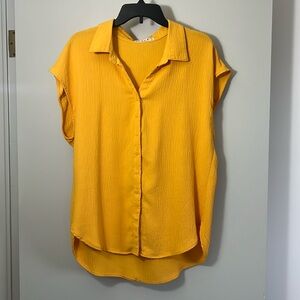 NWOT Mustard Yellow Button Up Tank - XL, but fits like Large